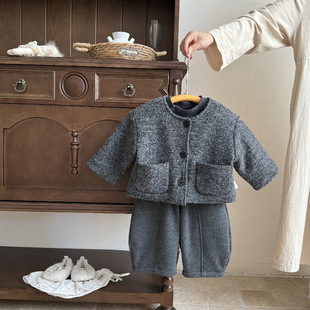 婴儿衣服秋冬季男宝宝套装深秋加厚韩版一岁婴幼儿冬款时尚两件套
