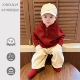 红色毛衣婴儿衣服新年男宝宝秋冬套装 子 儿童针织洋气保暖婴幼儿裤