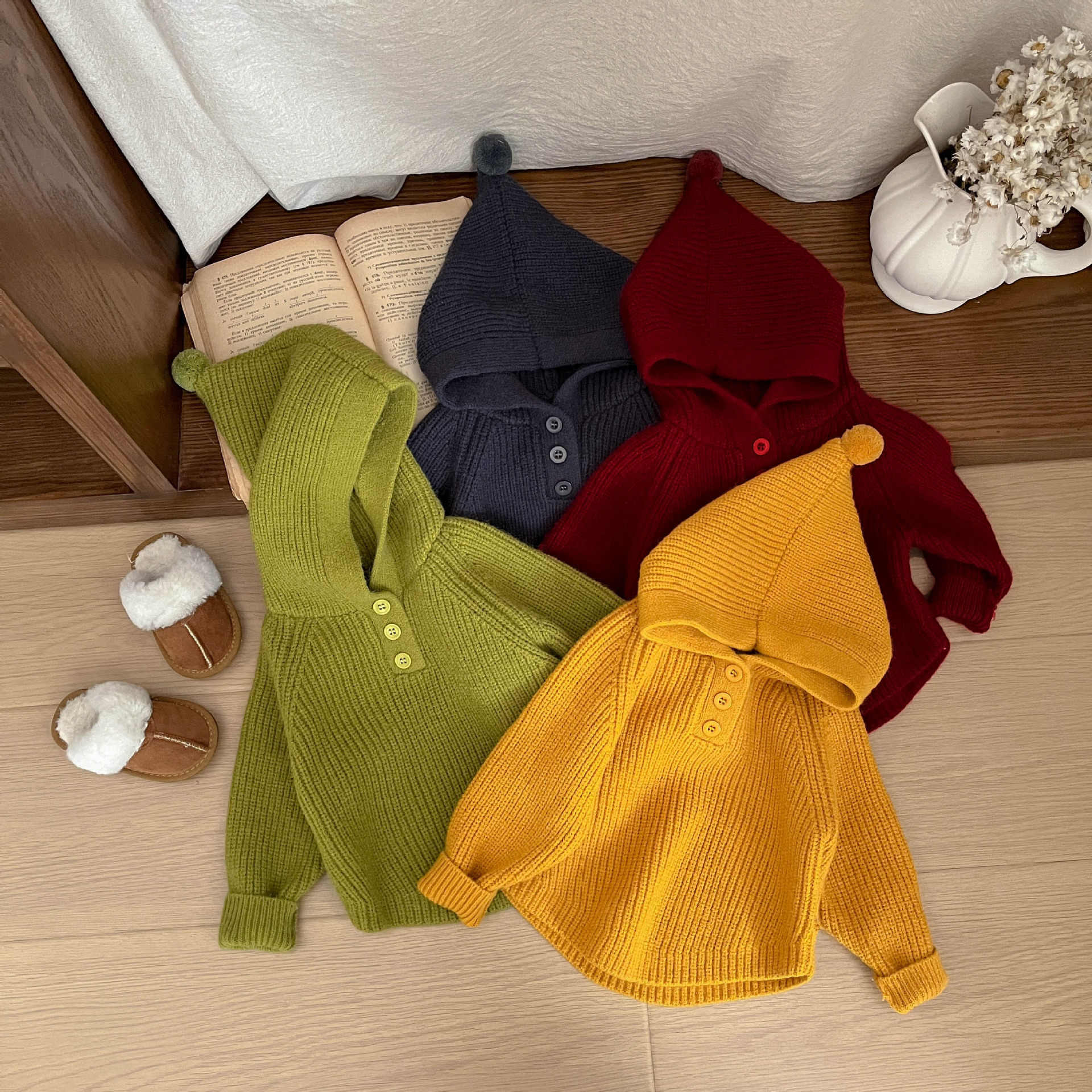 2025韩版儿童连帽套头毛衣男女宝宝加厚洋气针织衫秋冬上衣毛线衣,童装/婴儿装/亲子装,毛衣/针织衫,淘宝优惠券,粉丝福利购,淘宝优惠卷