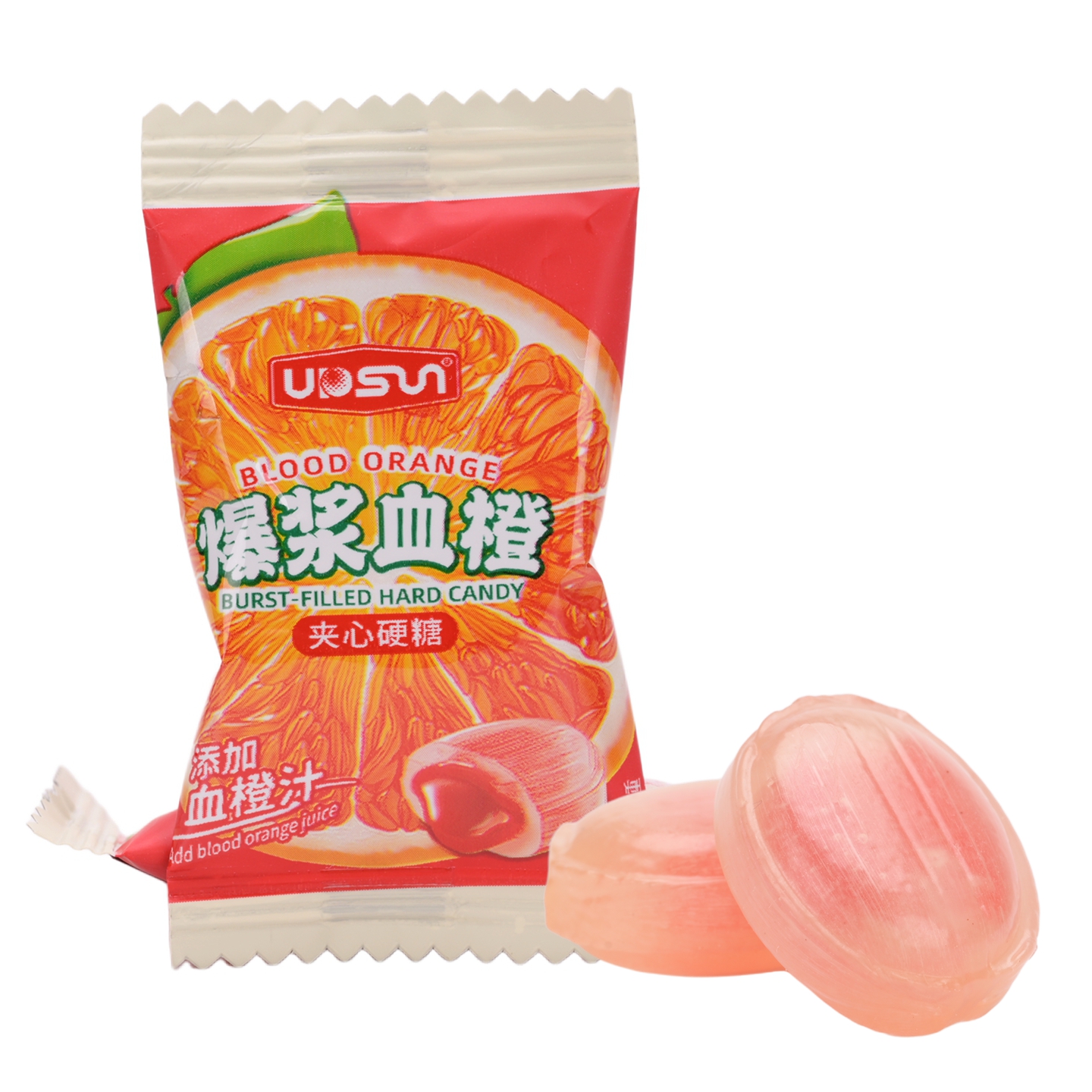 黎祥爆浆血橙夹心硬糖散装500g结婚喜糖果休闲零食年货添加血橙汁