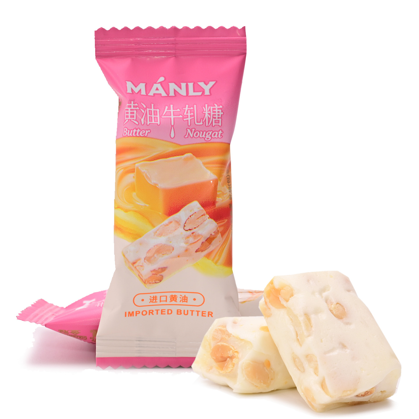 金冠MANLY黄油牛轧糖散装500g结婚喜糖果零食添加进口黄油年货