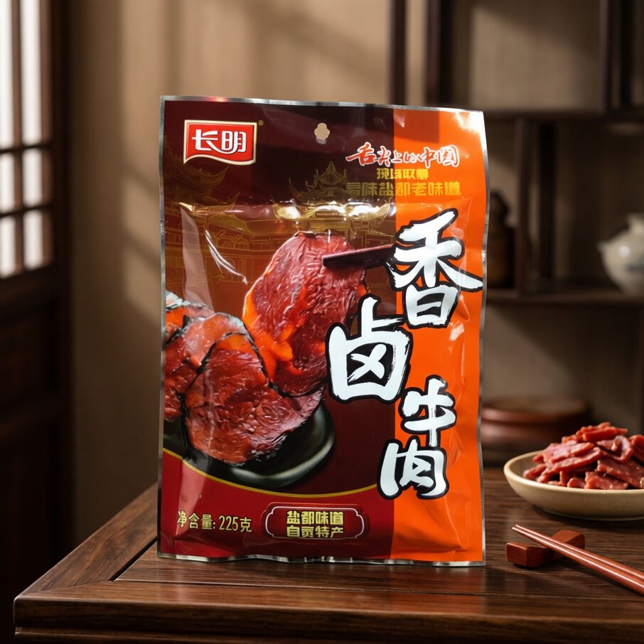香卤牛肉长明火边子牛冷吃牛肉225克 四川自贡特产牛肉零食小吃