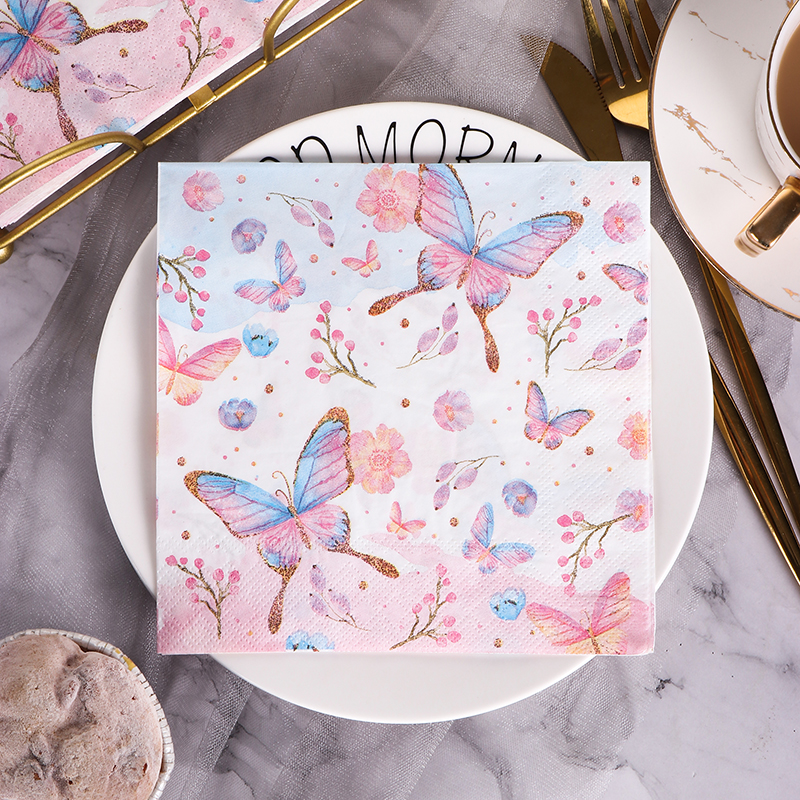 环保印花彩色餐巾纸朗奢