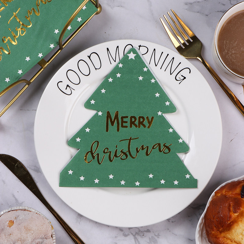 Runlux烫金圣诞树纸巾