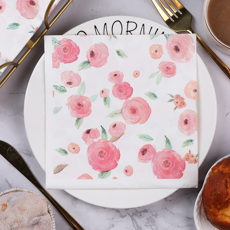 Runlux玫瑰婚礼印花餐巾纸