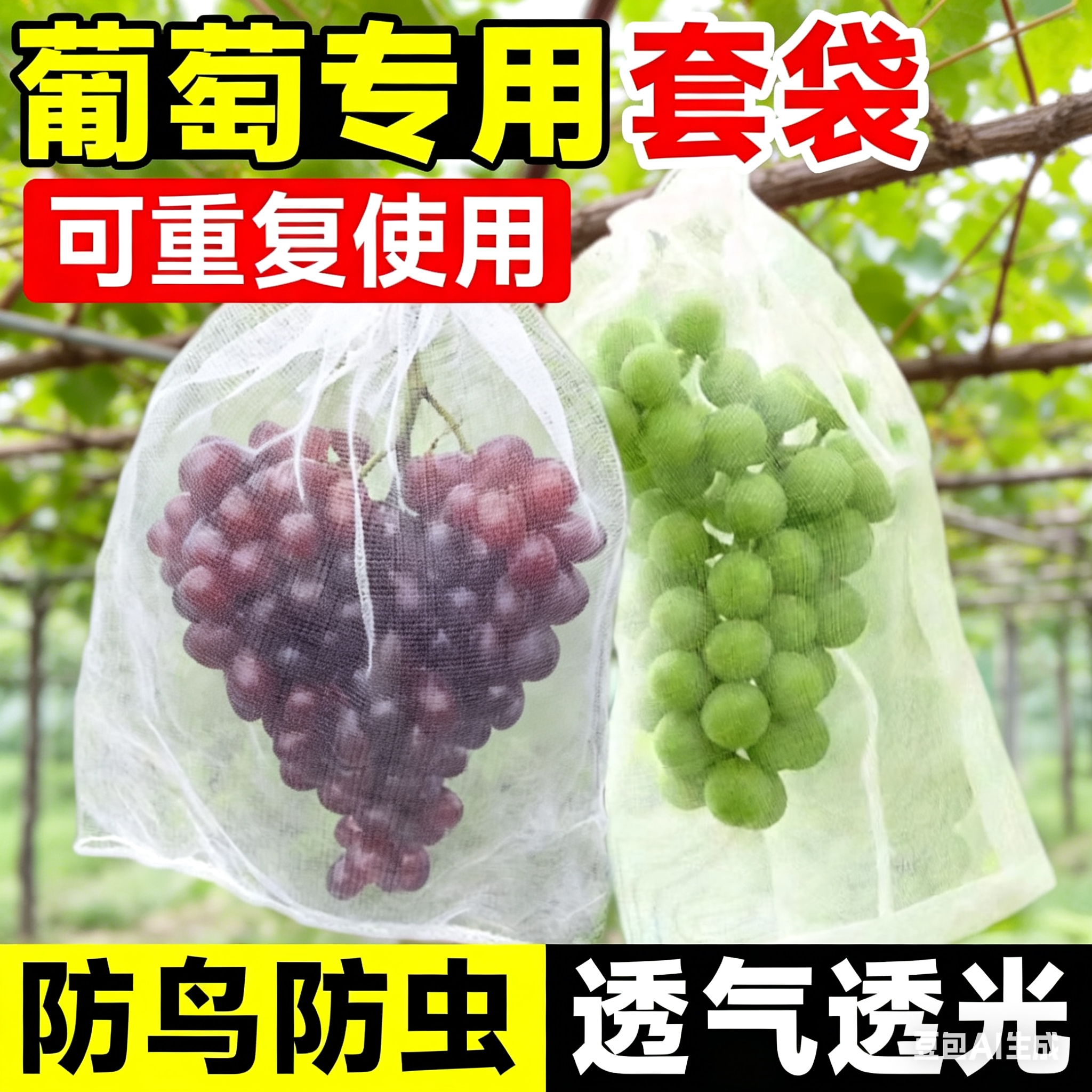 水果套袋防鸟防虫专用网袋通用袋葡萄无花果枇杷桃子草莓保护袋子