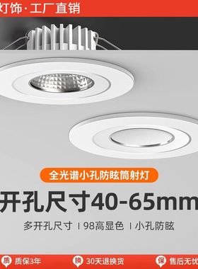 led小筒灯3W5W开孔4cm4.5 5 5.5 6公分45 50 55mm酒柜孔灯cob射灯