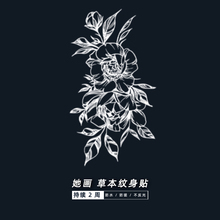 她画 素花草本纹身贴半永久花臂防水女持久仿真贴纸男小腹胸口