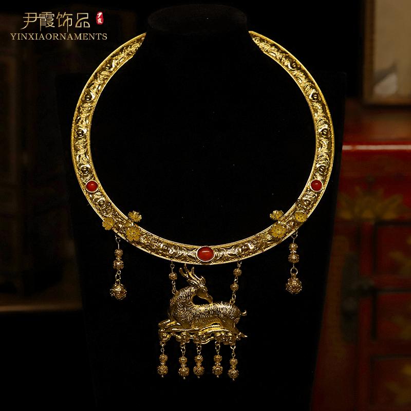 古装璎珞项链中式新娘结婚项圈汉婚婚礼一鹿有你项链项圈汉服配饰