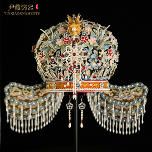宋代花冠汉服新娘头饰宋代皇后娘娘大婚头饰文物二创锦鲤同款手工