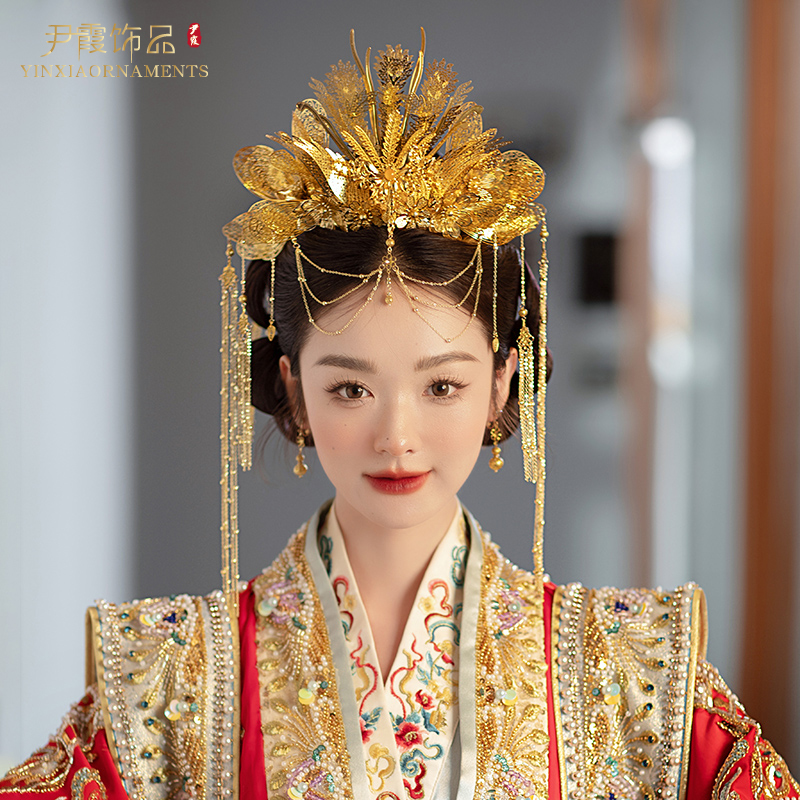 尹霞奢华中式婚礼新娘组合凤冠