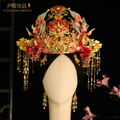 新款 婚礼结婚发冠汉婚明制头冠仙美华丽手工重工 汉服新娘头饰中式