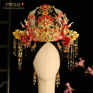 新款汉服新娘头饰中式婚礼结婚发冠汉婚明制头冠仙美华丽手工重工