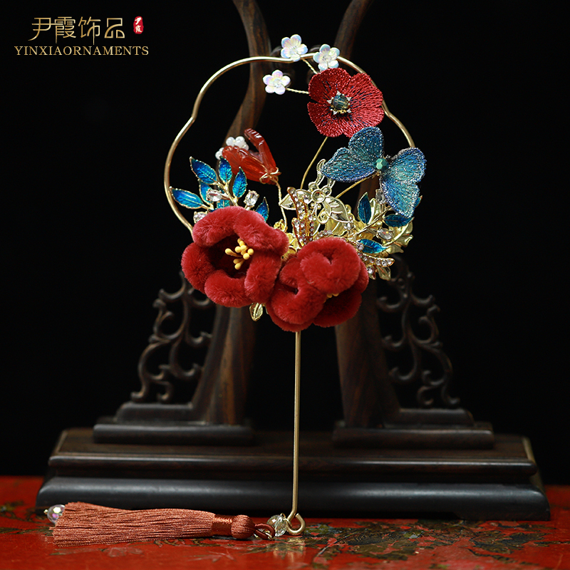 尹霞国潮新中式结婚扇子