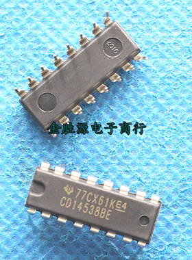单稳态开关逻辑芯片IC CD14538BE CD4538 CD14538多谐振荡器DIP16