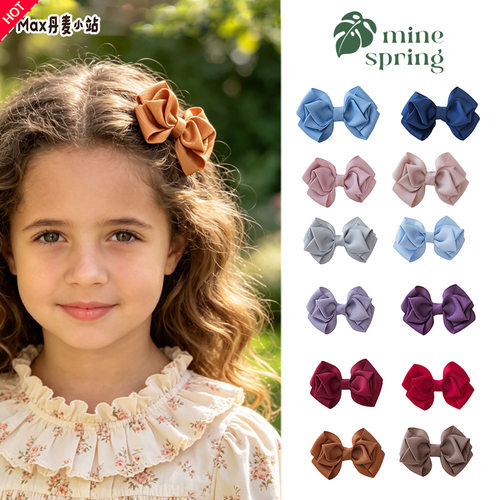 8cm丹麦 Mine Spring 宝宝女童手工蝴蝶结公主发夹发卡中号8折