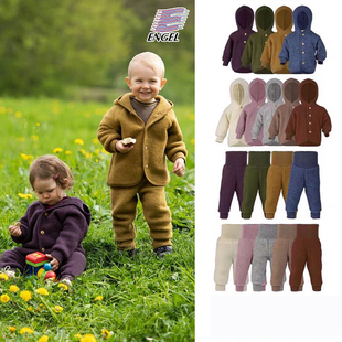 1件9折丹麦Engel长袖 连帽上衣 裤 子秋冬100%羊毛外套软糯 连体衣