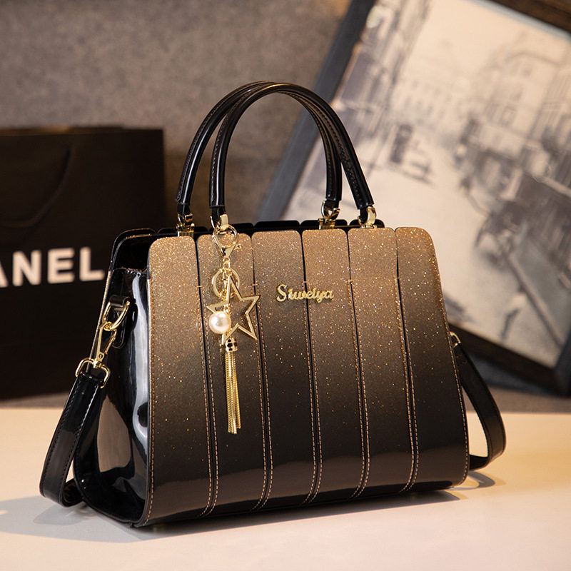 欧美时尚2025新款女包肩包百搭潮包拼接手提包大气斜挎大包女士包