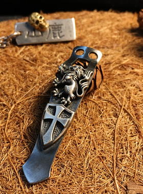 【山鹿/狮子+十字盾】美国钢火风格steelflame 通用 手电两孔背夹