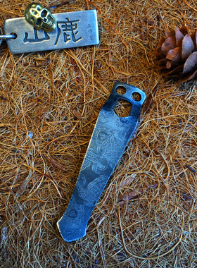 山鹿锦鲤美国钢火风格steelflame 通用3D雕刻手电横两孔背夹定制