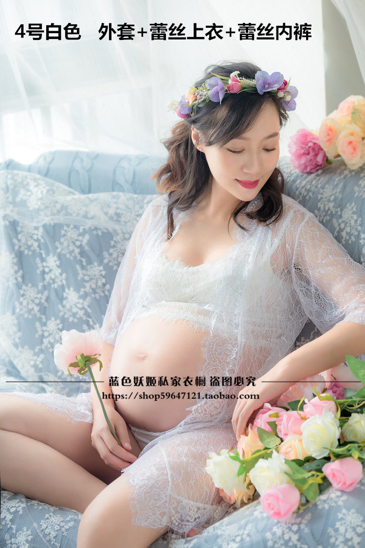 임산부 사진 촬영 무료 배송 섹시한 레이스 가디건 긴 드레스 스튜디오 사진 맞춤형 사진 의류