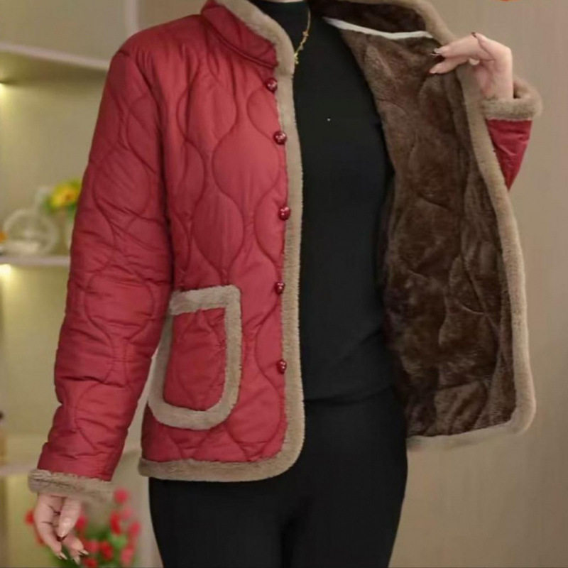 妈妈加绒衬衫领外套中老年女装秋冬短款棉衣灯芯绒轻薄保暖小棉袄,女装/女士精品,棉衣/棉服,淘宝优惠券,粉丝福利购,淘宝优惠卷