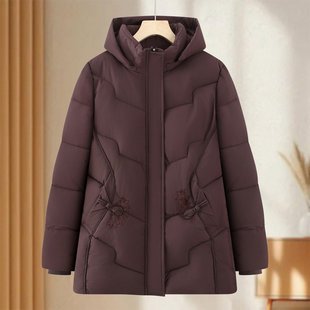 中年妈妈秋冬羽绒棉服外套轻薄时尚中年女士冬装洋气棉衣新款棉袄