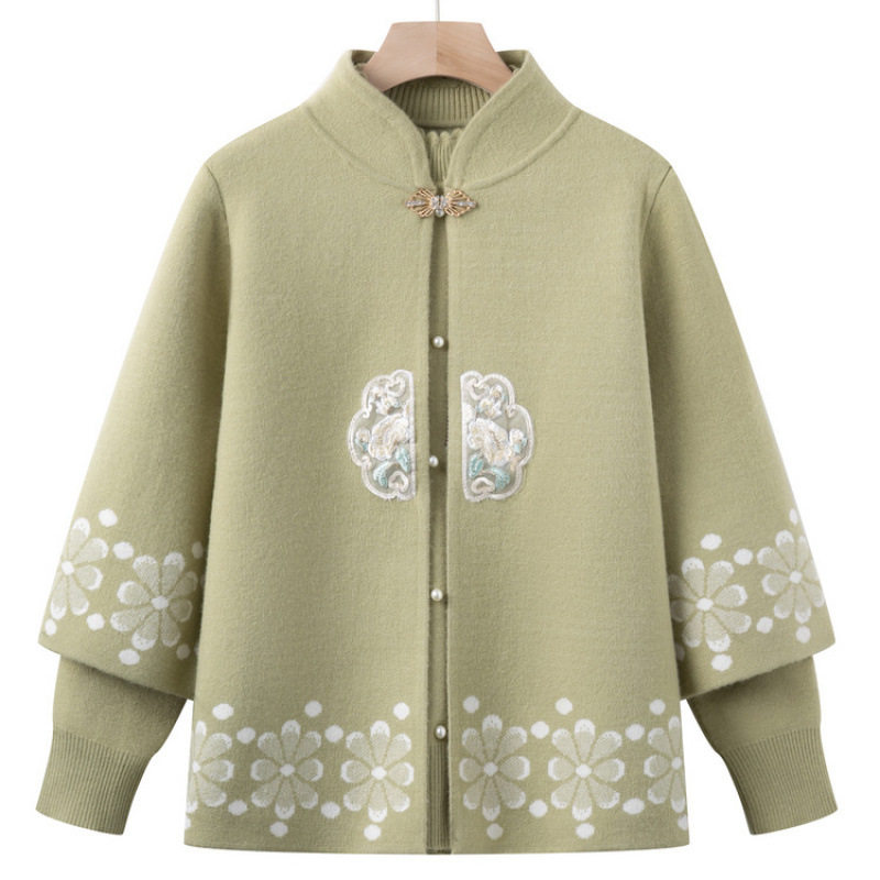 毛衣外套新中式中老年女套装2024针织两件套妈妈秋装秋冬开衫新款,女装/女士精品,中老年女装,淘宝优惠券,粉丝福利购,淘宝优惠卷