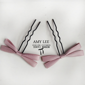 25春季 盘发 发饰简约粉色蝴蝶结发夹子U型发卡发钗簪法式 新品 热卖