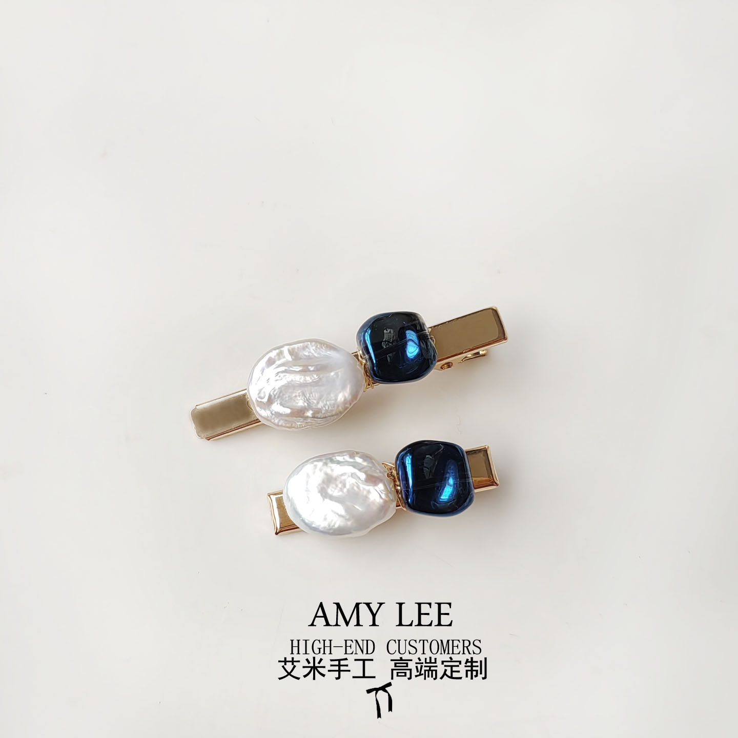 巴洛克淡水珍珠鸭嘴夹碎发边夹
