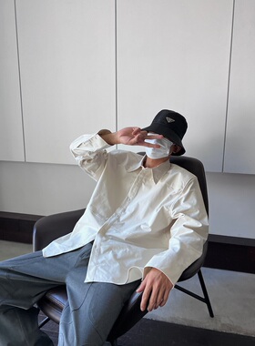 Addressunknown原创设计复合面料两色极简廓形宽松免烫长袖衬衫