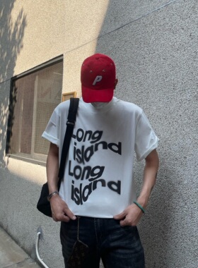 Addressunknown2022ss幻影扭曲字体潮牌数码直喷宽松休闲短袖T恤