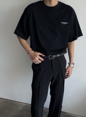 Addressunknown开模定制简约方头银扣基础款牛皮皮带休闲百搭男女