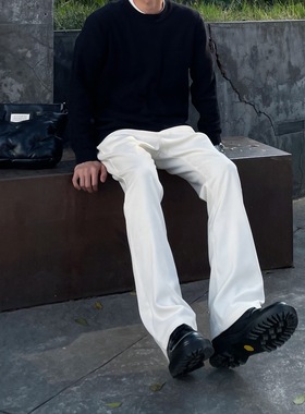 Addressunknown高街抗皱轻奢直筒休闲高级感西裤vibe风格微喇长裤