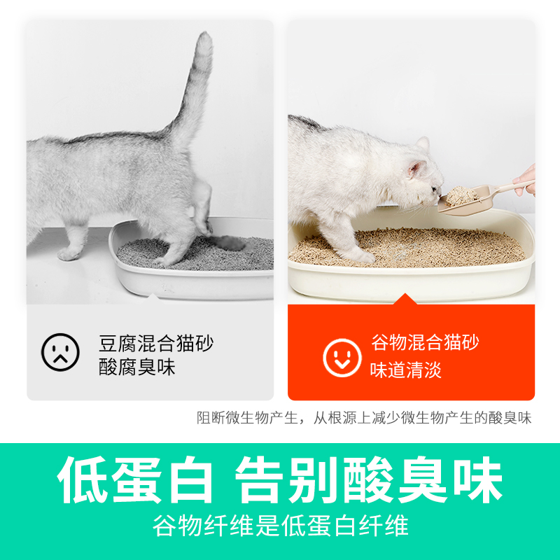 凯锐思新一代谷物猫豆混ZZQ合型尘猫沙成猫幼猫适用2腐.5kg包砂