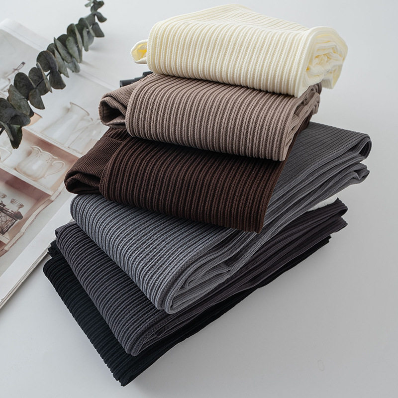 高档哑光螺纹灰色连裤袜打底裤竖条纹无压奶咖色春秋弹力显瘦祙裤