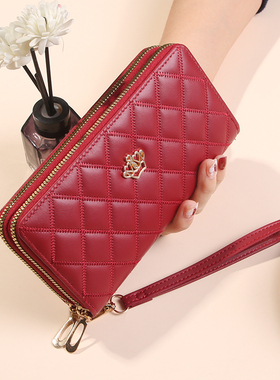 ENDAYCON长款钱包女款卡包新款大容量手拿包双拉链钱夹wallet女包