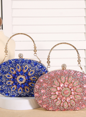 手机提向日葵晚宴包时尚宴会手拿包礼服晚装包镶钻包欧美派对包