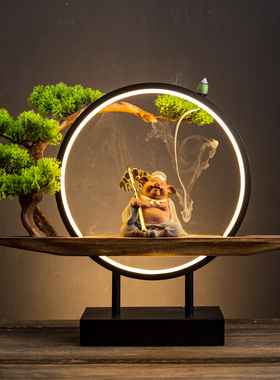 创意紫砂发光灯圈客厅桌面