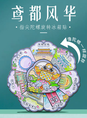 鸢都风华潍坊地标旋转金属冰箱贴