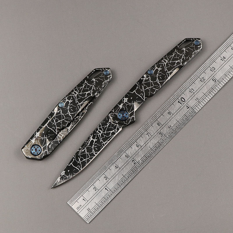 迷你9gr14mov钢小刀耐磨冰裂精美折叠刀便携高硬度随身快递钥匙刀