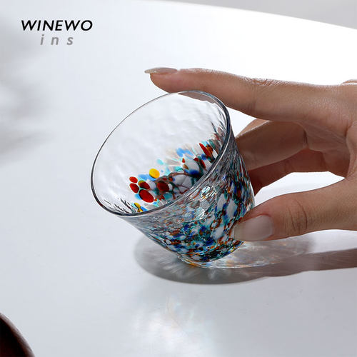 津轻四季杯彩点小酒杯中古日式