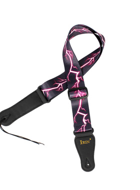 紫色闪电吉他背带电木通用加宽涤纶印花GS-02PVC袋长短可调高颜值