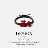 镶钻植绒小熊头绳扎发个性 ins韩式 新款 百搭发绳皮筋高弹力不伤发