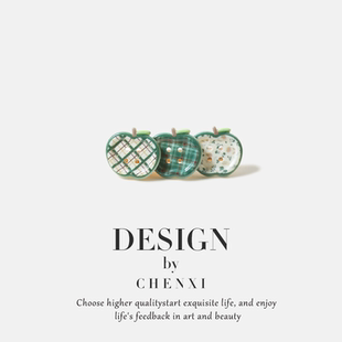 可爱复古苹果纽扣发夹甜美少女刘海侧边ins鸭嘴侧边碎花发卡发饰