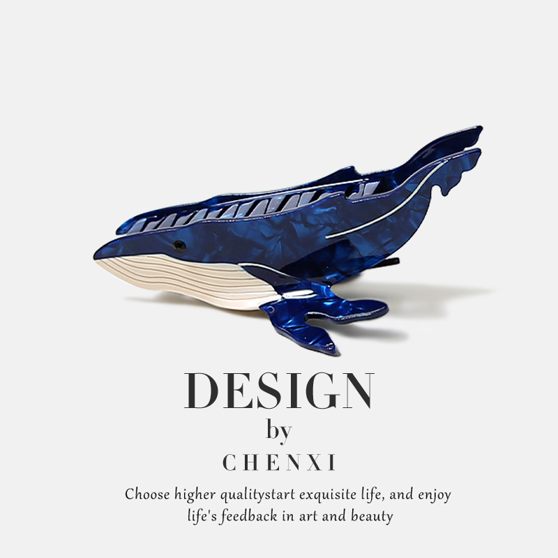 韩式拼色鲸鱼海螺鲨鱼夹