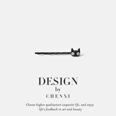 黑色小猫咪一字夹日韩简约侧边夹少女刘海夹可爱简约发夹学生头饰