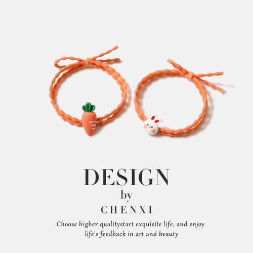 原创设计发绳小兔子可爱扎发头饰