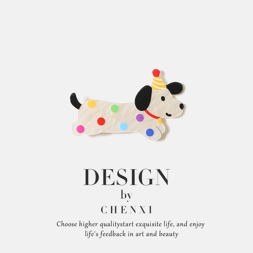 原创设计发卡亚克力趣味小狗发饰