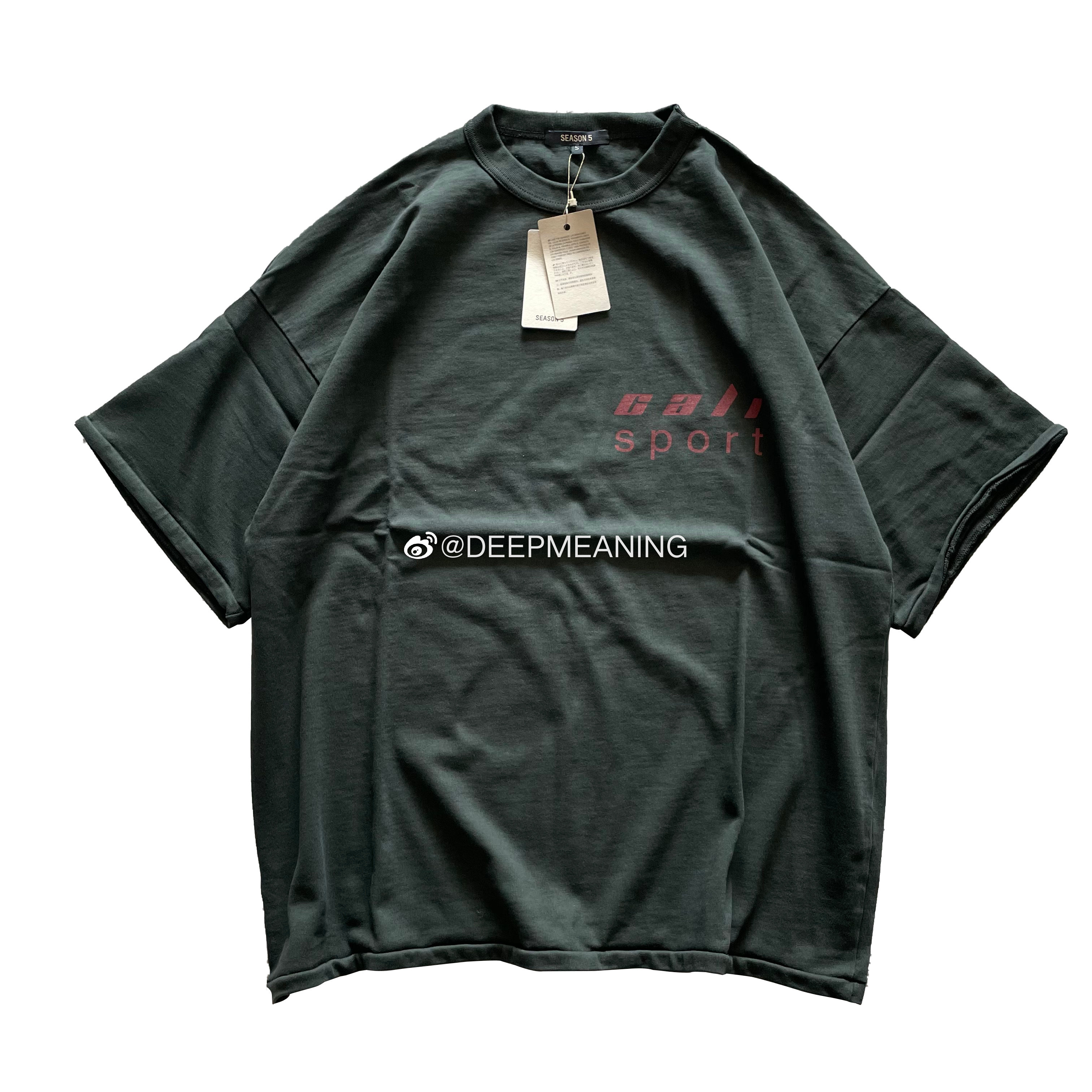 【现货】Yeezy Season 5 'Cali Sport' 水洗做旧胸口logo标语短袖
